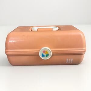 Caboodles Rare Peach Orange On The Go Girl Classic Cosmetic Makeup Travel Case